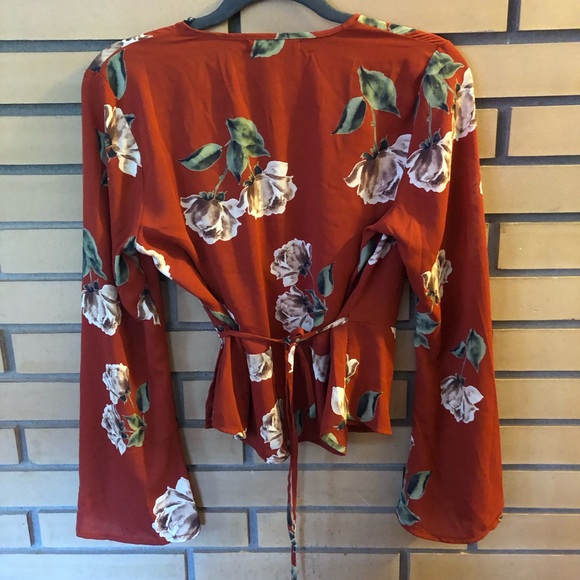 Forever21- Floral Wrap Top - Picture 2 of 2
